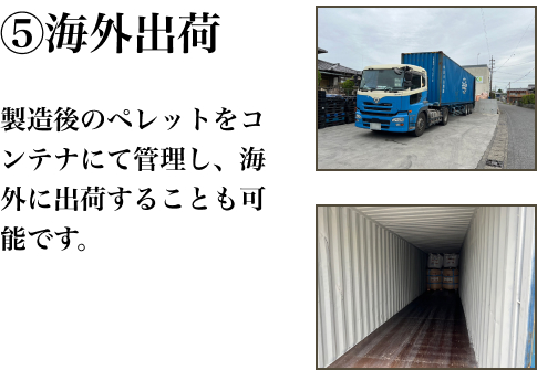 プラスチックリサイクルのフロー5「海外出荷」